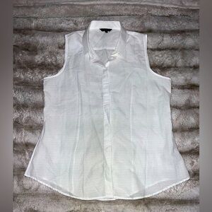Massimo Dutti Striped Textured Sleeveless Button Down